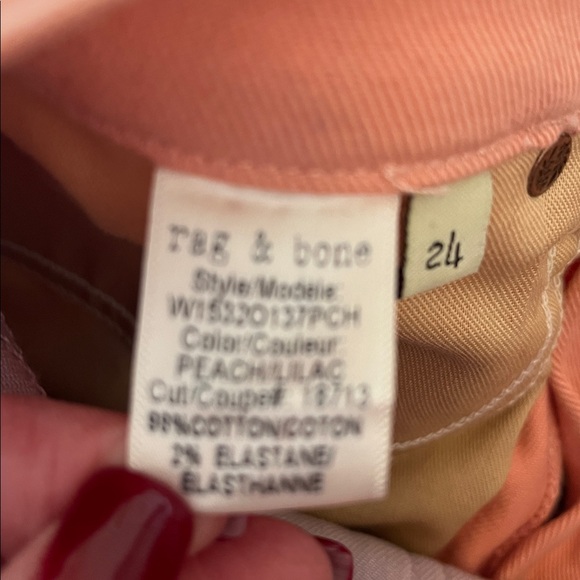 NWT Rag & Bone Peach/Lilac  High Rise Skinny Jeans - Picture 11 of 12